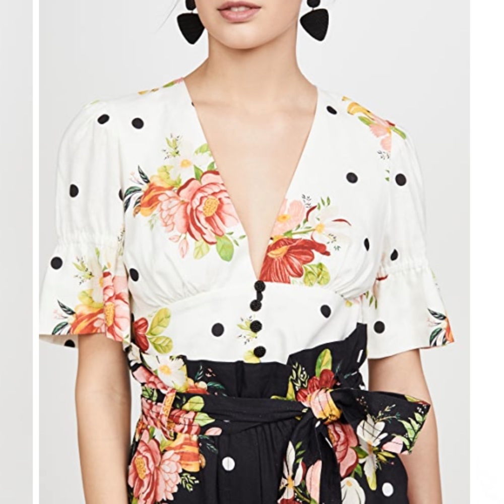 NWT FARM Rio White Nanaju Blouse Sz M $120